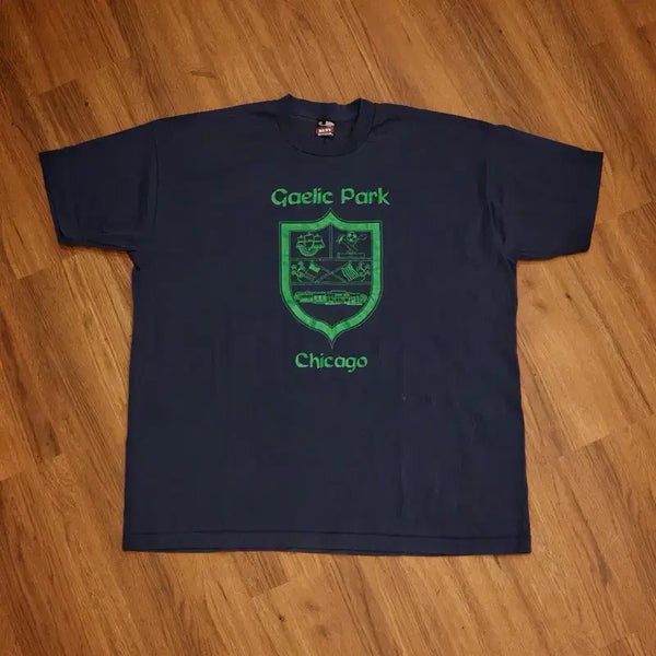 [BUNJANG] 1990s Vintage Gaelic Park Chicago Navy T-Shirt / 90년대 빈티지 네이비 반팔 티셔츠 판매