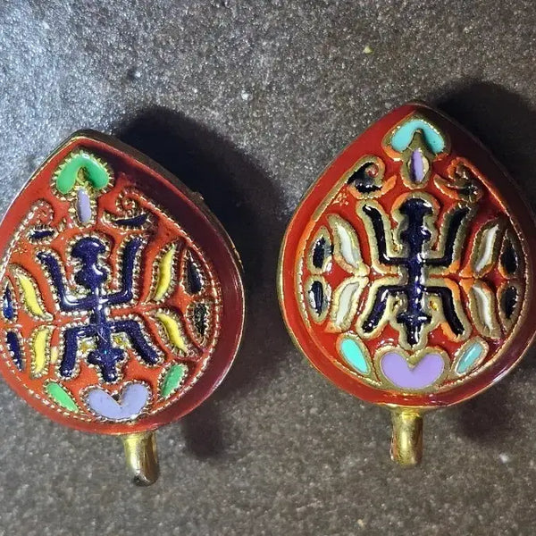 [BUNJANG] Traditional Korean Hanbok Cloisonné Handmade Buttons (Set of 2) / 옛날 전통 한복 칠보 수공예 단추 2점 미사용