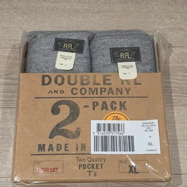 [BUNJANG] RRL 2-Pack T-Shirt Heather Grey XL / RRL 더블알엘 2팩 티셔츠 헤더그레이 XL(낱장 판매 가능)