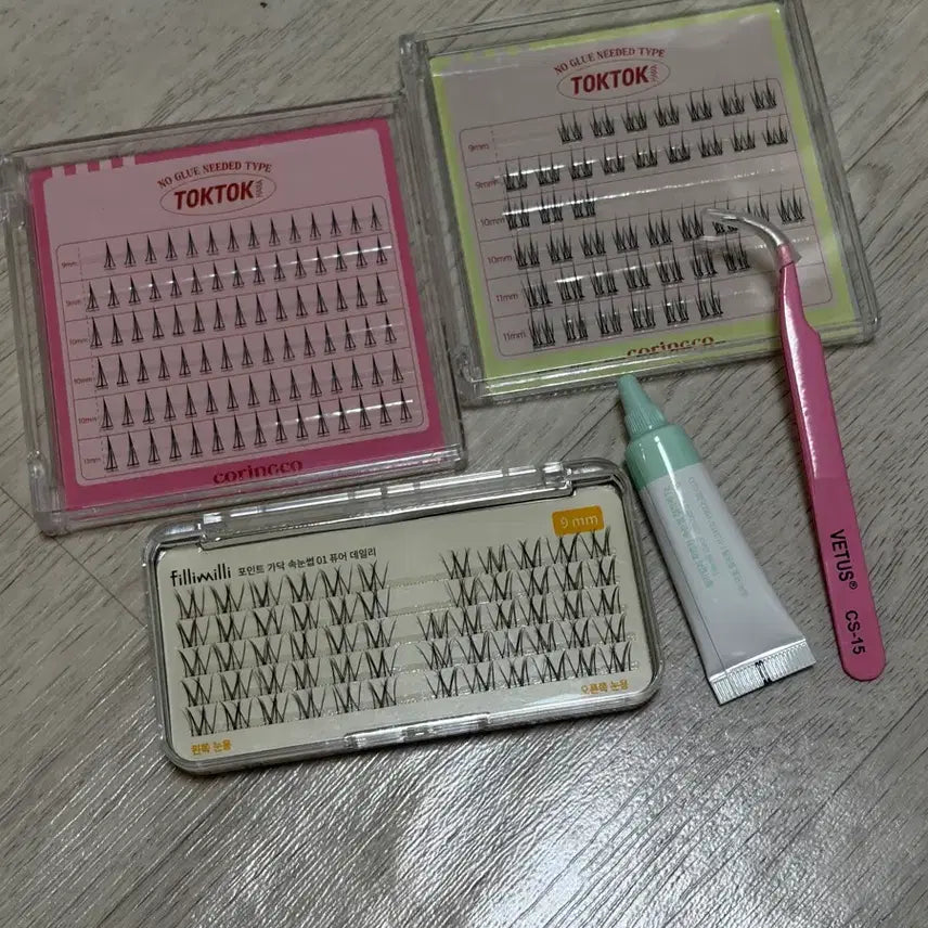 [BUNJANG] TOKTOK Eyelashes with Tweezers and Adhesive Kit / TOKTOK 속눈썹 + 핀셋 + 접착제