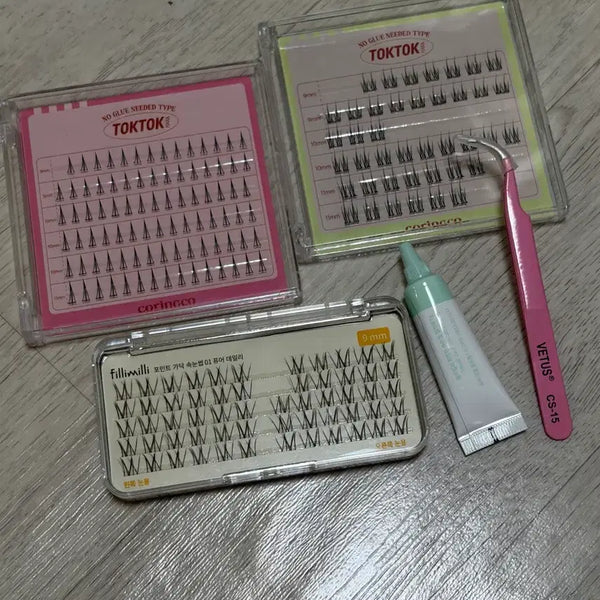 [BUNJANG] TOKTOK Eyelashes with Tweezers and Adhesive Kit / TOKTOK 속눈썹 + 핀셋 + 접착제