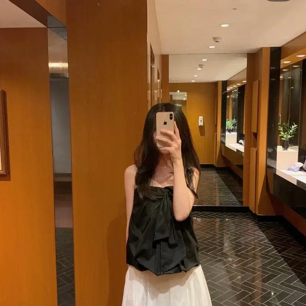 [BUNJANG] Hys Ribbon Top Black / 윤슬샵 Hys ribbon top size 1 black