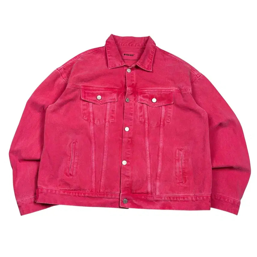 [BUNJANG] Midnight Denim Jacket Pink / 미드나잇 데님 자켓 핑크