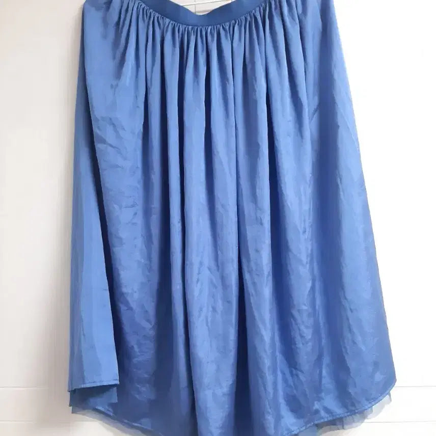 [BUNJANG] Reversible Blue Chiffon Flare Skirt / 리버서블 블루 쉬폰 플레어 샤 스커트