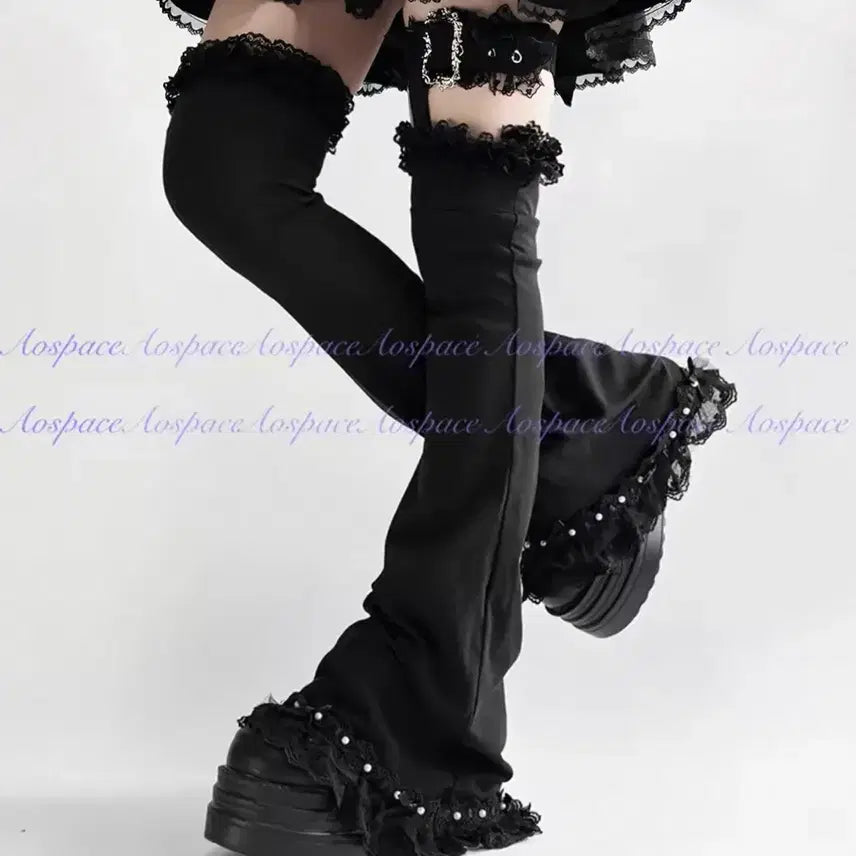 [BUNJANG] Madpunk Gothic Lolita Leg Warmers / 레그워머 (매드펑크 고딕 고스로리 섭컬 지뢰계 딤모아르 레플렘 서브컬쳐 로리타)