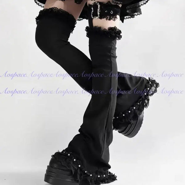 [BUNJANG] Madpunk Gothic Lolita Leg Warmers / 레그워머 (매드펑크 고딕 고스로리 섭컬 지뢰계 딤모아르 레플렘 서브컬쳐 로리타)