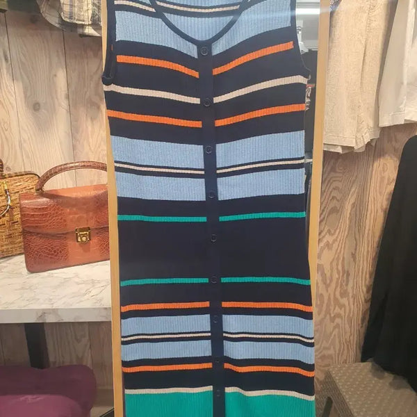 [BUNJANG] NAIN Striped Ribbed Sleeveless Knit Dress / [FREE] NAIN 나인 스트라이프 골지 민소매 니트 원피스