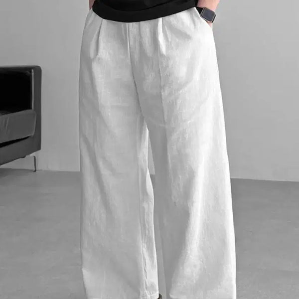 [BUNJANG] Linen Wide Pants (White/Beige) XL - Bundle Set / 린넨 와이드 팬츠 회이트/베이지 XL(32-34)사이즈 두개 일괄 판매.