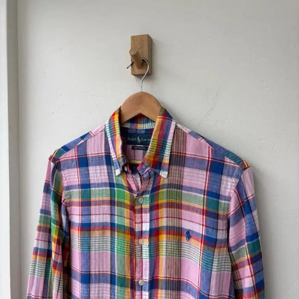 [BUNJANG] Polo Ralph Lauren Check Linen Shirt / 17346 - 폴로 랄프로렌 체크 린넨 셔츠