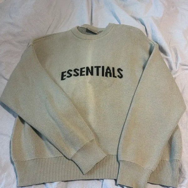 [BUNJANG] Fear of God Essentials Logo Knit Cardigan Beige / 에센셜 니트