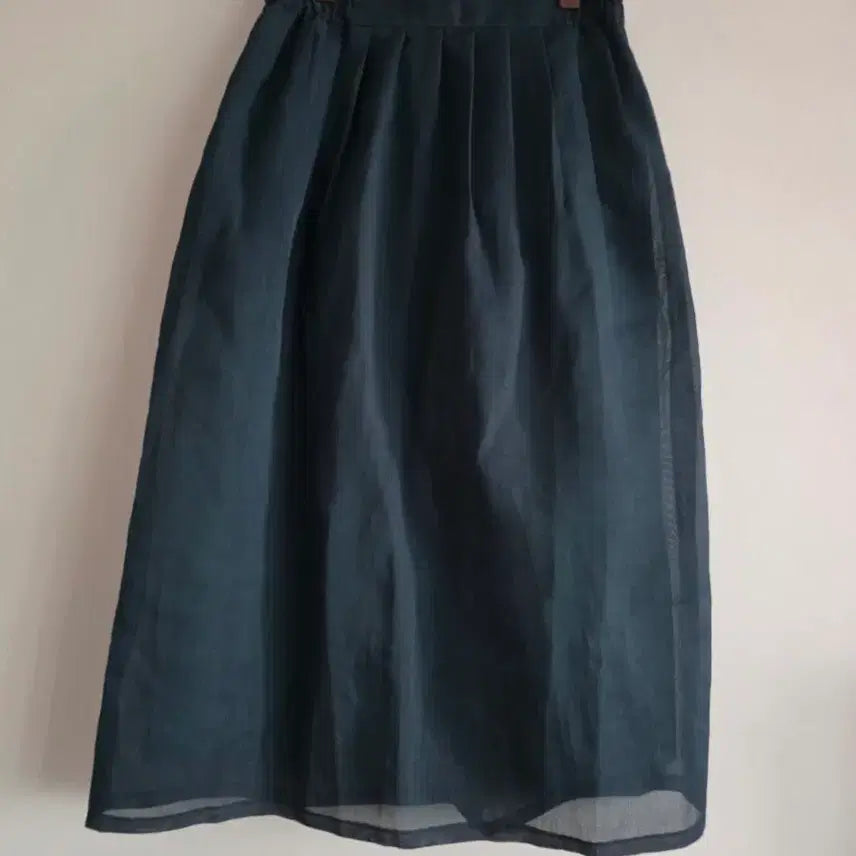 [BUNJANG] Ramie Pleated Skirt Dark Green / 모시주름 스커트 짙은 녹색