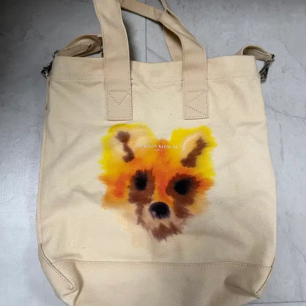 [BUNJANG] Maison Kitsuné Fox Head Eco Bag Beige / 메종키츠네 폭스헤드 에코백 베이지
