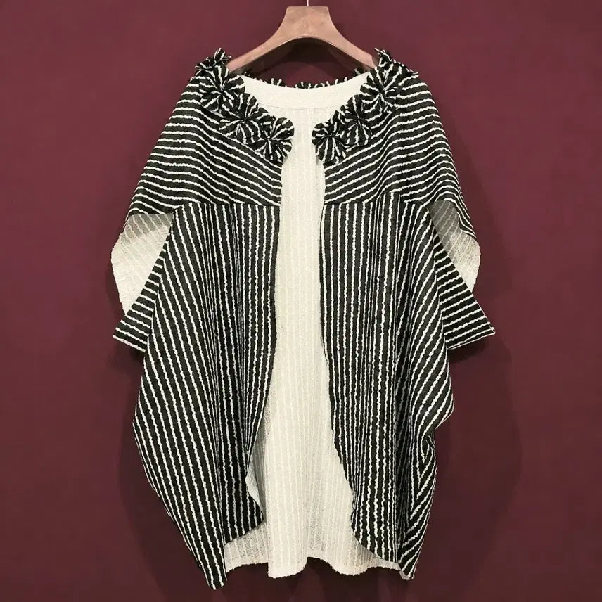 [BUNJANG] 3D Flower Neck Shawl Cardigan / 수입) 입체 플라워네크 숄st가디건