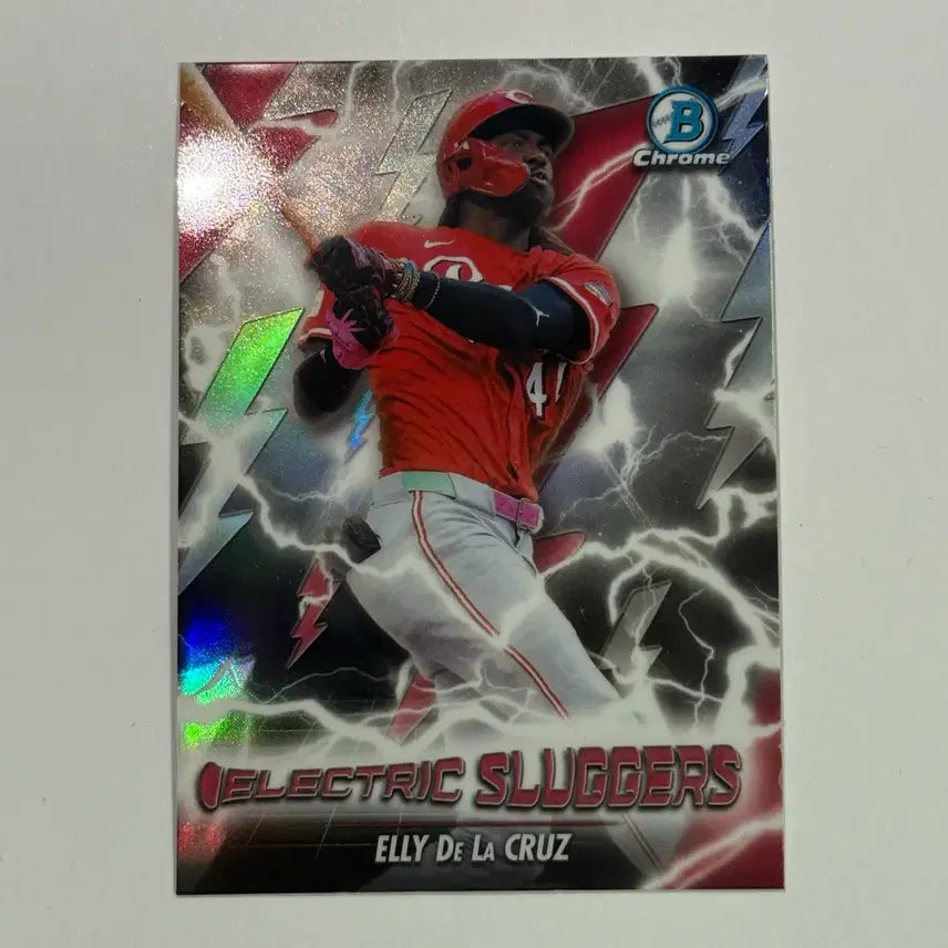 [BUNJANG] Cincinnati Reds Elly De La Cruz Electric Baumann Chrome Baseball Card / 신시내티 엘리 데 라 크루즈 일렉트릭 바우만크롬 야구 카드