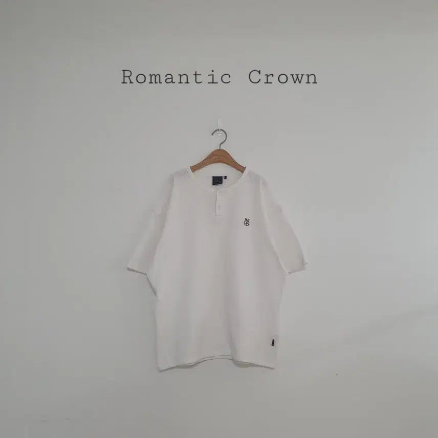 [BUNJANG] Romantic Crown Henry Neck Waffle Short Sleeve T-Shirt White XL / 세일)No.26061908 로맨틱크라운 반팔 티셔츠 화이트