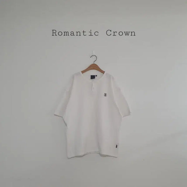 [BUNJANG] Romantic Crown Henry Neck Waffle Short Sleeve T-Shirt White XL / 세일)No.26061908 로맨틱크라운 반팔 티셔츠 화이트