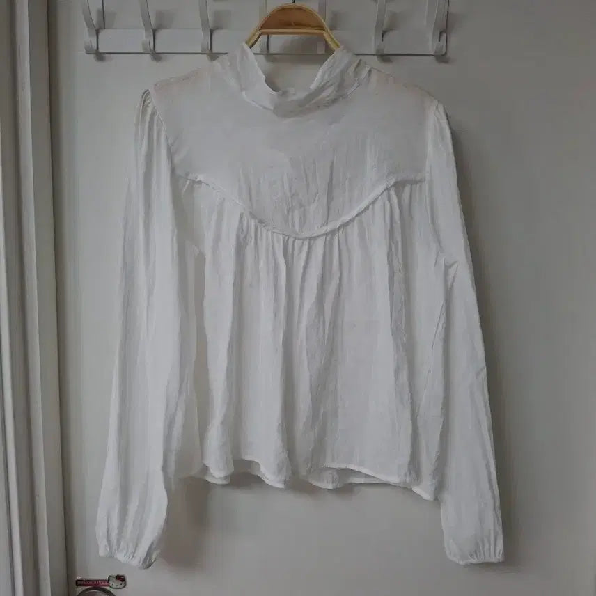 [BUNJANG] White Plain Blouse (55-66) / 흰색 무지 블라우스55~66