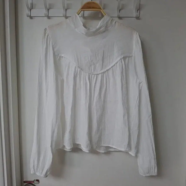 [BUNJANG] White Plain Blouse (55-66) / 흰색 무지 블라우스55~66