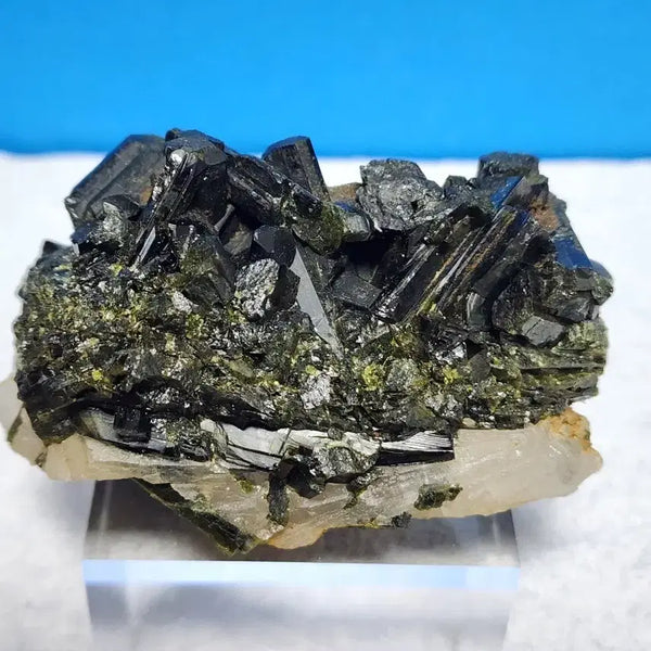 [BUNJANG] Natural Black Crystal Cluster Raw Stone with Stand / 천연 블랙  크리스탈 클러스터 원시 원석+받침대