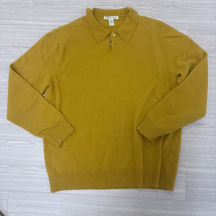 [BUNJANG] Thomasmore Wool Knit Collar T-shirt Mustard / (1회착용) 토마스모어 울니트 카라티 머스터드