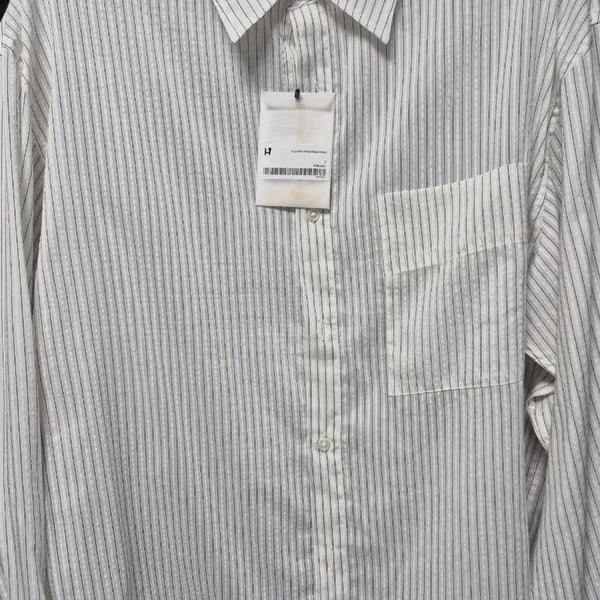[BUNJANG] HAECHINGROOM Black Stripe Cropped Shirt / 해칭룸 크롭셔츠 블랙 스트라이프 3사