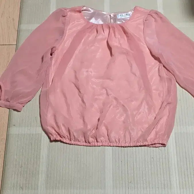 [BUNJANG] CLARO Sheer Blouse Pink / CLARO 시스루 블라우스 핑크