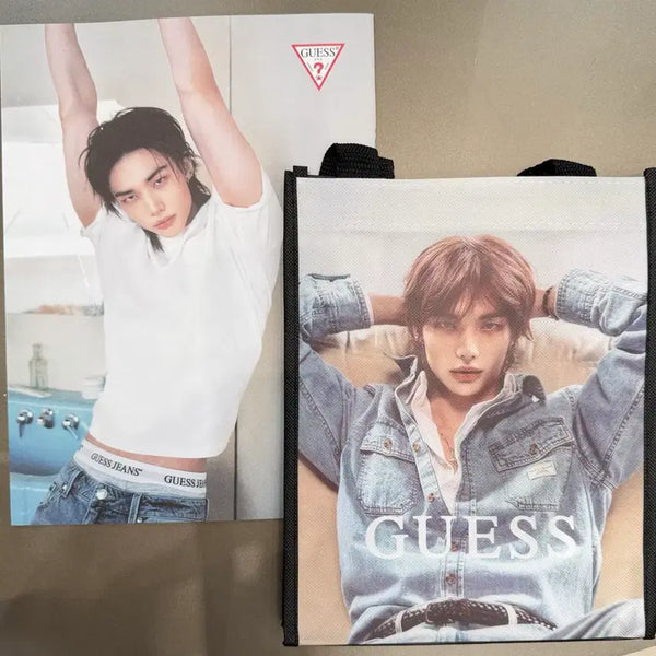 [BUNJANG] Stray Kids Hyunjin Guess Collaboration Reusable Bag / 스트레이키즈 현진 게스 화보집 리유저블백