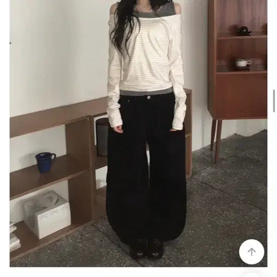 [BUNJANG] Shift Eight Febr Cotton Pintuck Big Wide Pants / 시프트에잇 페브 코튼 핀턱 빅 와이드팬츠 바지