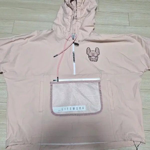 [BUNJANG] LifeWork French Bulldog Anorak Windbreaker Pink / 라이프워크 후드 바람막이 핑크
