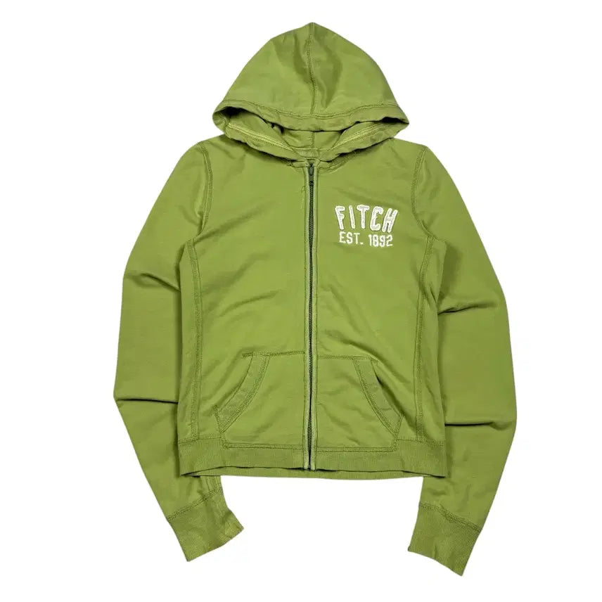 [BUNJANG] Abercrombie Green Full Zip Hoodie / 아베크롬비 그린 후드집업