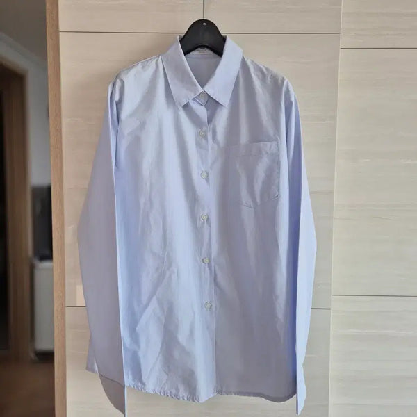 [BUNJANG] Oatmeal Sky Blue Cotton Shirt / Oatmeal 여름셔츠