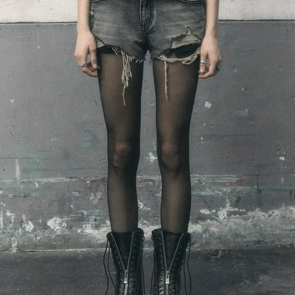 [BUNJANG] Bohemian Seoul Destroyed Gray Denim Short / 보헤미안서울 디스트로이드 DESTROYED GRAY DENIM SHORT