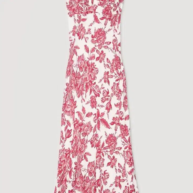 [BUNJANG] Sandro Floral Print Sleeveless Maxi Dress / SANDRO Floral Print Maxi Dress - Red(38)