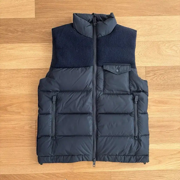 [BUNJANG] Aspesi Wool Knit Colorblock Down Vest M / 아스페시(ASPESI) 한섬정품 울니트 배색 다운 베스트 M