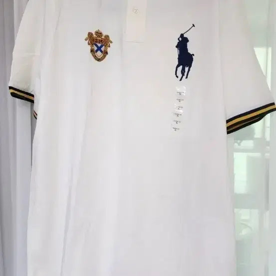 [BUNJANG] Polo Ralph Lauren Men's White Polo Shirt / 폴로 랄프로렌 카라티 화이트 남성 새상품