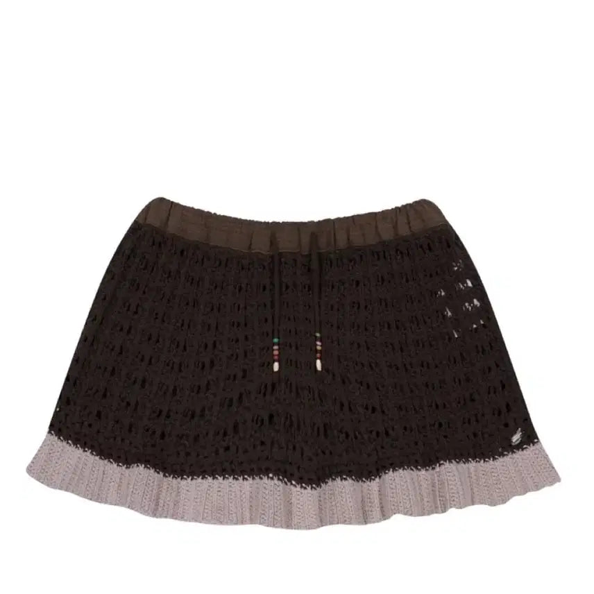 [BUNJANG] KOSEIO Layered Knit Skirt Brown / 코이세이오 LAYERED KNIT SKIRT BROWN