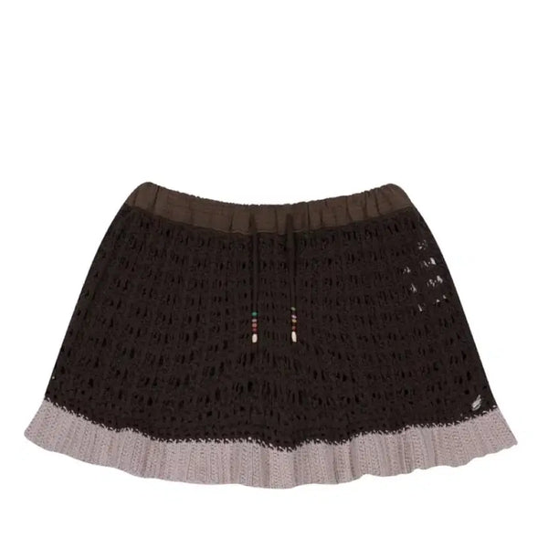 [BUNJANG] KOSEIO Layered Knit Skirt Brown / 코이세이오 LAYERED KNIT SKIRT BROWN