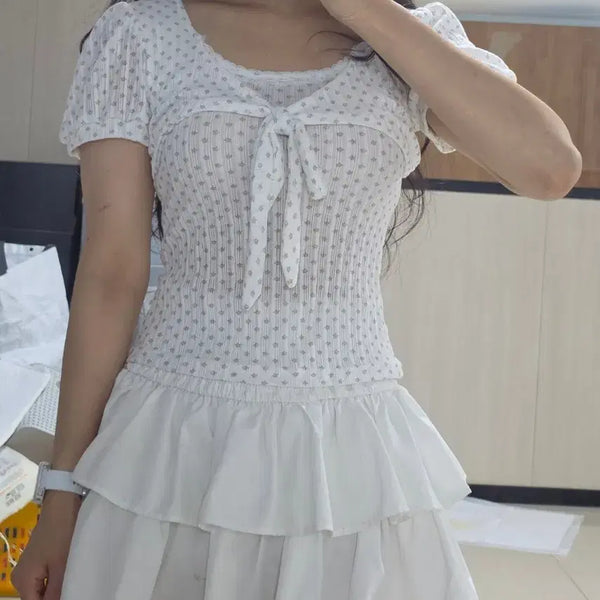 [BUNJANG] Floral Print Short-Sleeve T-Shirt / 잔꽃 반팔티 팔아요(새상품)