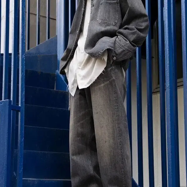 [BUNJANG] Yoko Sakamoto Belted Denim Trousers Vintage Wash Black / yoko sakamoto 벨티드 데님 트라우저 빈티지워시 블랙 L 사이즈
