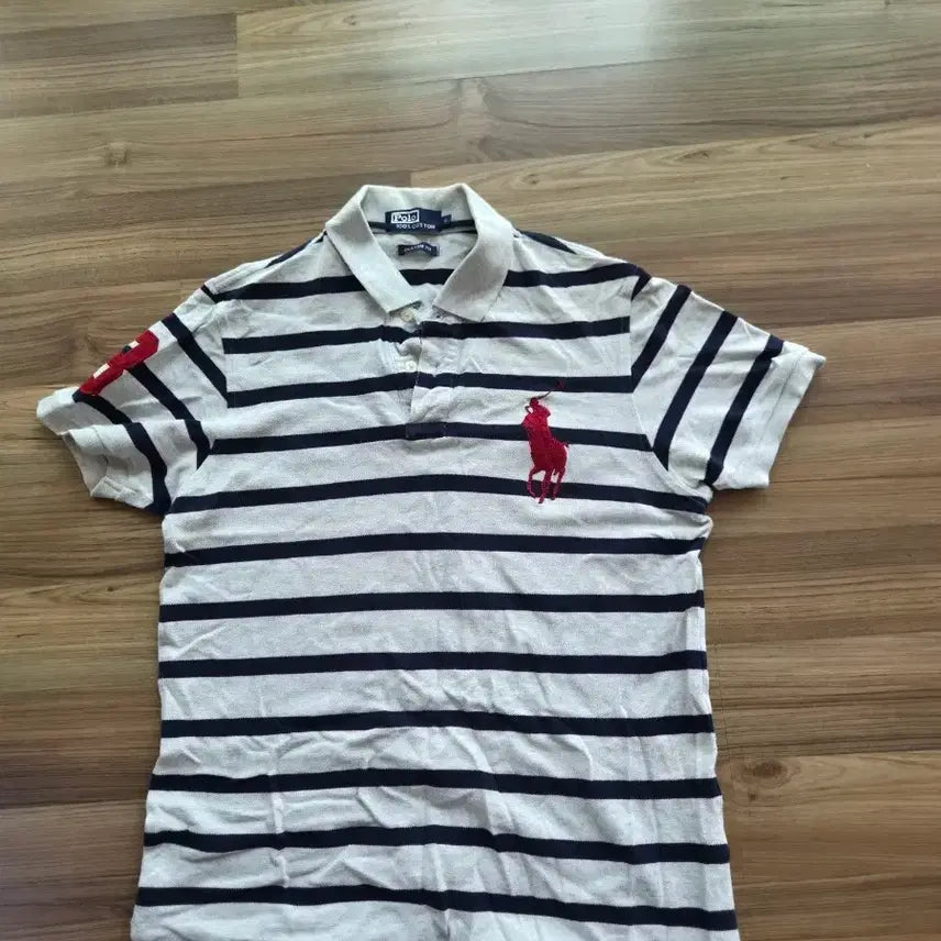 [BUNJANG] Polo Ralph Lauren Striped Polo Shirt L / 한번입음)폴로 랄프로렌 단가라 카라티 L
