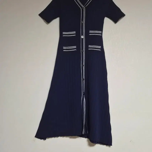 [BUNJANG] JJ JIGOTT Navy Knit Long Dress / JJ지고트 니트 롱원피스 마른66~66반