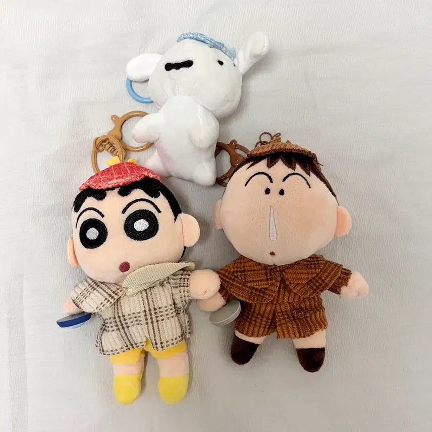 [BUNJANG] Crayon Shin-chan Detective Shin-chan, Nene, Shiro Doll Keyring Set Bundle / 일괄) 짱구는못말려 탐정 짱구 맹구 흰둥이 인형 키링 세트 판매