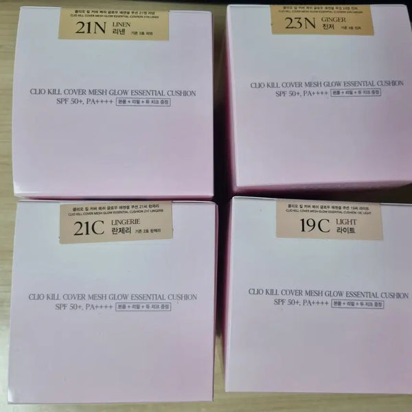 [BUNJANG] Clio Kill Cover Mesh Glow Essential Cushion (Full Product + Refill + Dual Cheek) / 클리오 킬커버 메쉬글로우 에센셜 쿠션 본품 +리필+듀치크 20260813