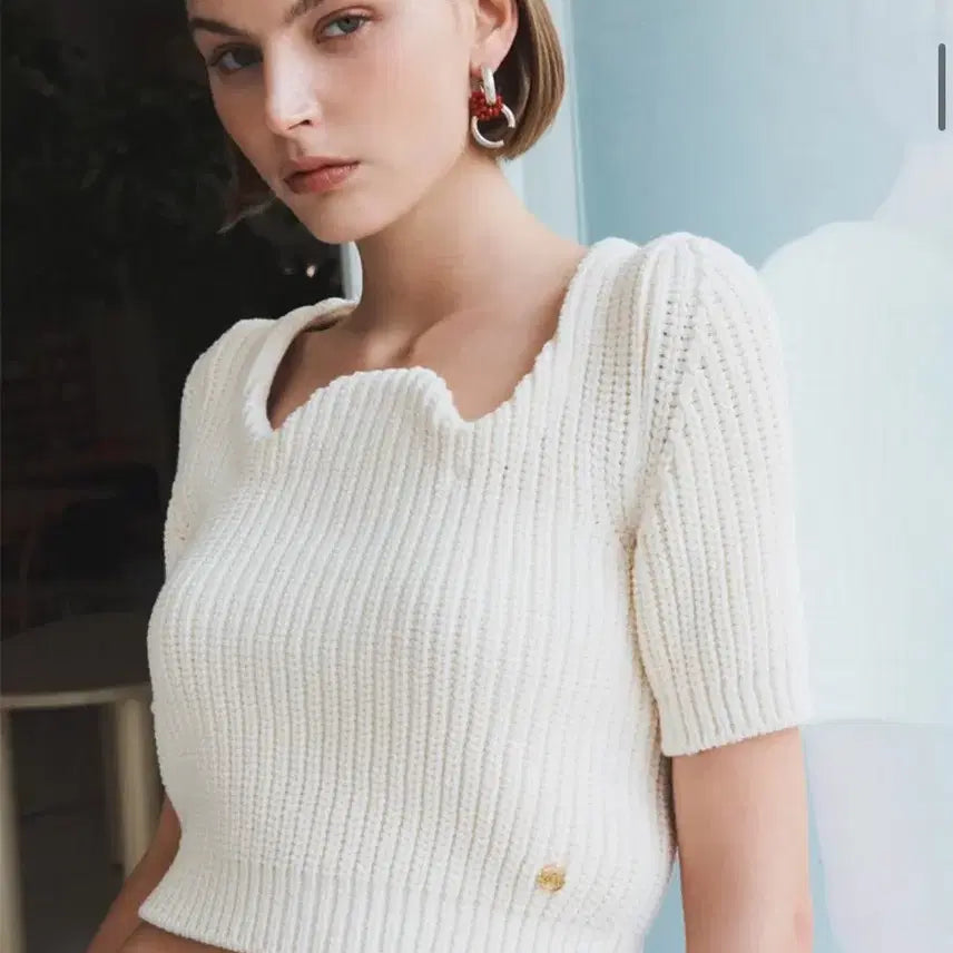 [BUNJANG] Recto Scoop Neck Chunky Knit Ivory L / 렉토 니트