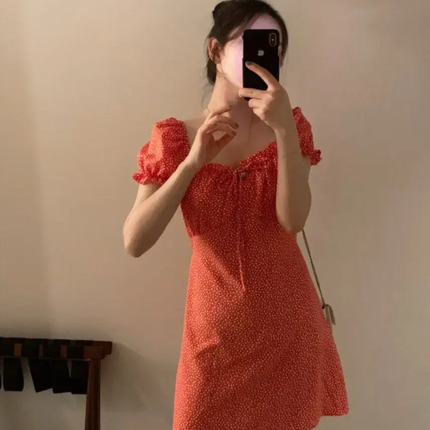 [BUNJANG] Mood in Slow Beria Flower Mini Dress / 무드인슬로우 베리아 플라워 미니 원피스 (정가 5.4)
