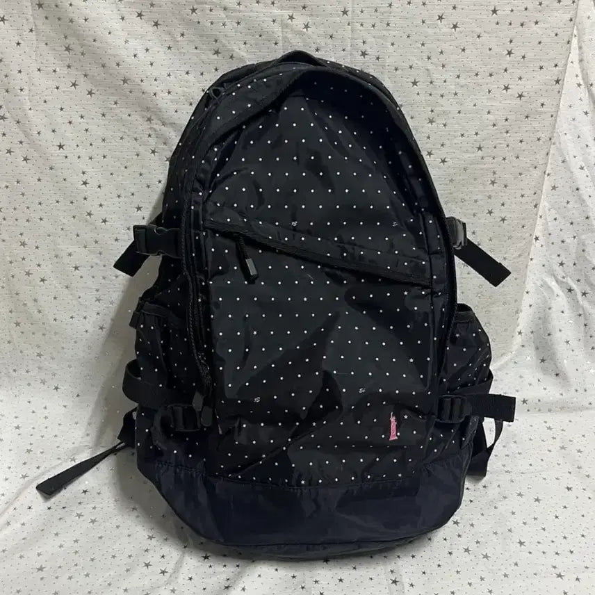 [BUNJANG] Eastboy Vintage Backpack with Star and Polka Dot Pattern / 별 땡땡이 무늬 빈티지 백팩 이스트보이 백팩