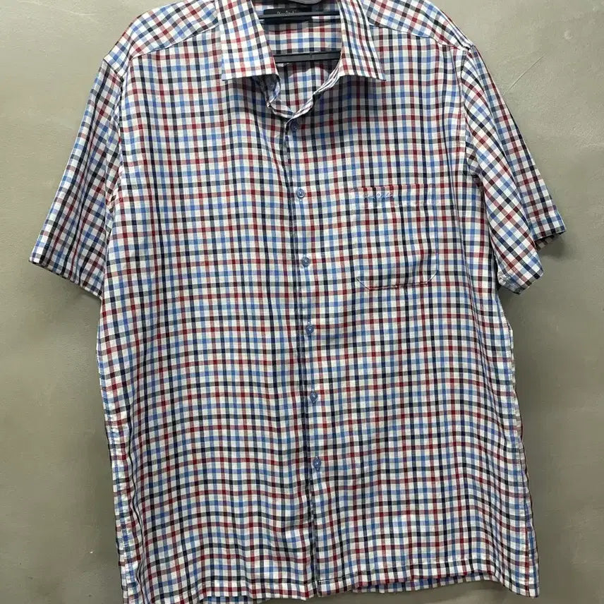 [BUNJANG] Pierre Cardin Men's Check Short Sleeve Shirt XL / 체크 반팔 셔츠 남성 셔츠 피에르가르뎅 xl