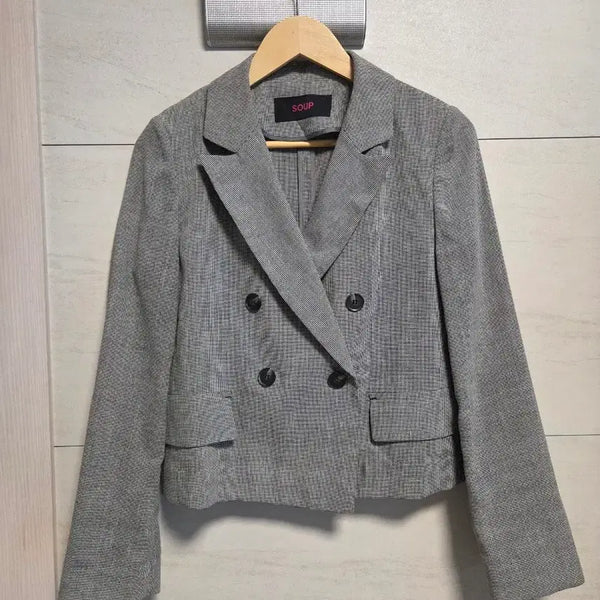 [BUNJANG] SOUP Linen Summer Check Jacket Size 55 / SOUP 린넨 여름 체크 자켓  55