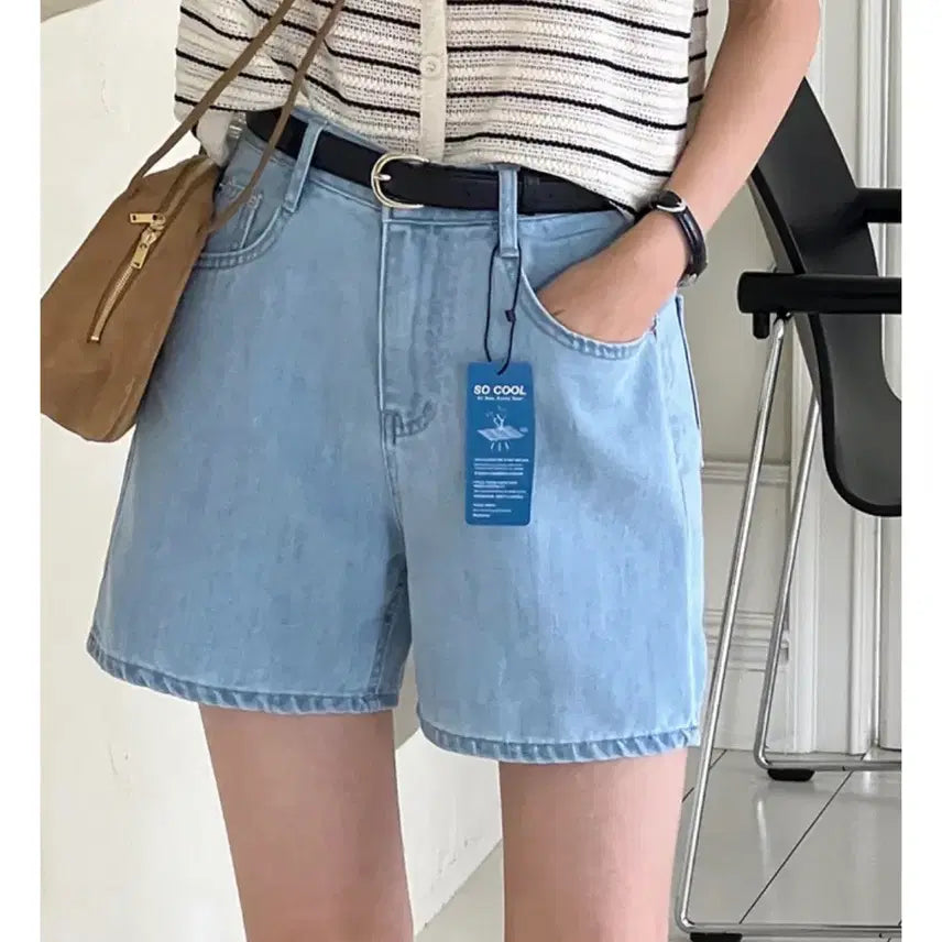 [BUNJANG] Coolmax Light Wash Shorts / 쿨맥스 연청 반바지
