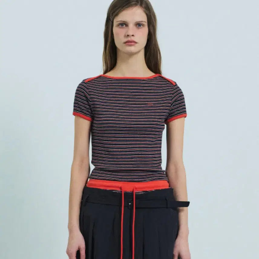 [BUNJANG] Grove DALIN Stripe Half Sleeve T-Shirt (Navy) / 그로브 DALIN STRIPE H/S T-SHIRT (NAVY) 반팔티